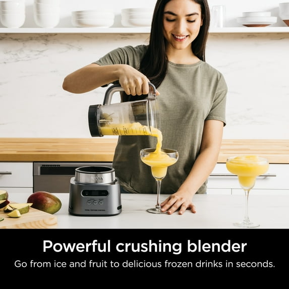 Ninja TWISTi 34-Oz Blender, Smoothie & Nutrient Extractor, 5 Auto-iQ Preset Programs, 18-Oz To-Go Cup, 1500PW, SS150 Gray