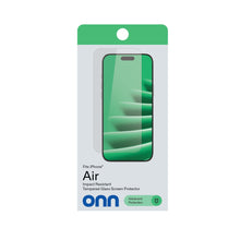 Tempered glass screen protector package for iPhone Air, with clear protector and onscreen fit.