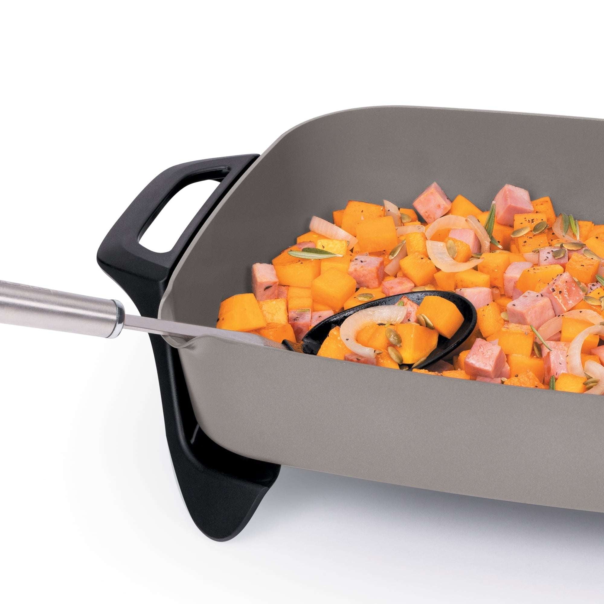 Presto 16" Ceramic Electric Skillet with Glass Cover, Silver 06860