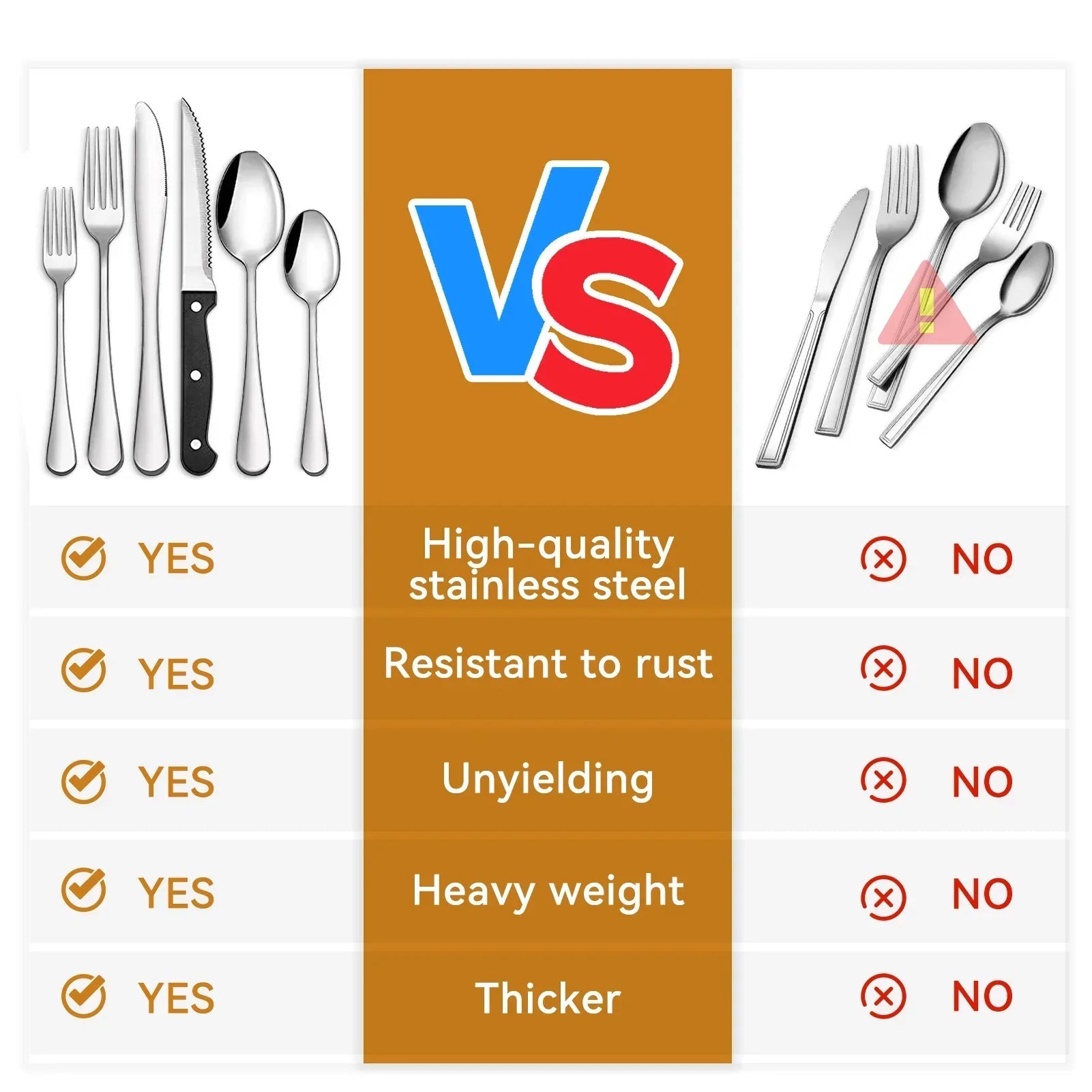 48-Pieces Silverware Set for 8, Stainless Steel Flatware Cutlery Utensil Set forks and Spoons, Kitchen Tableware Set
