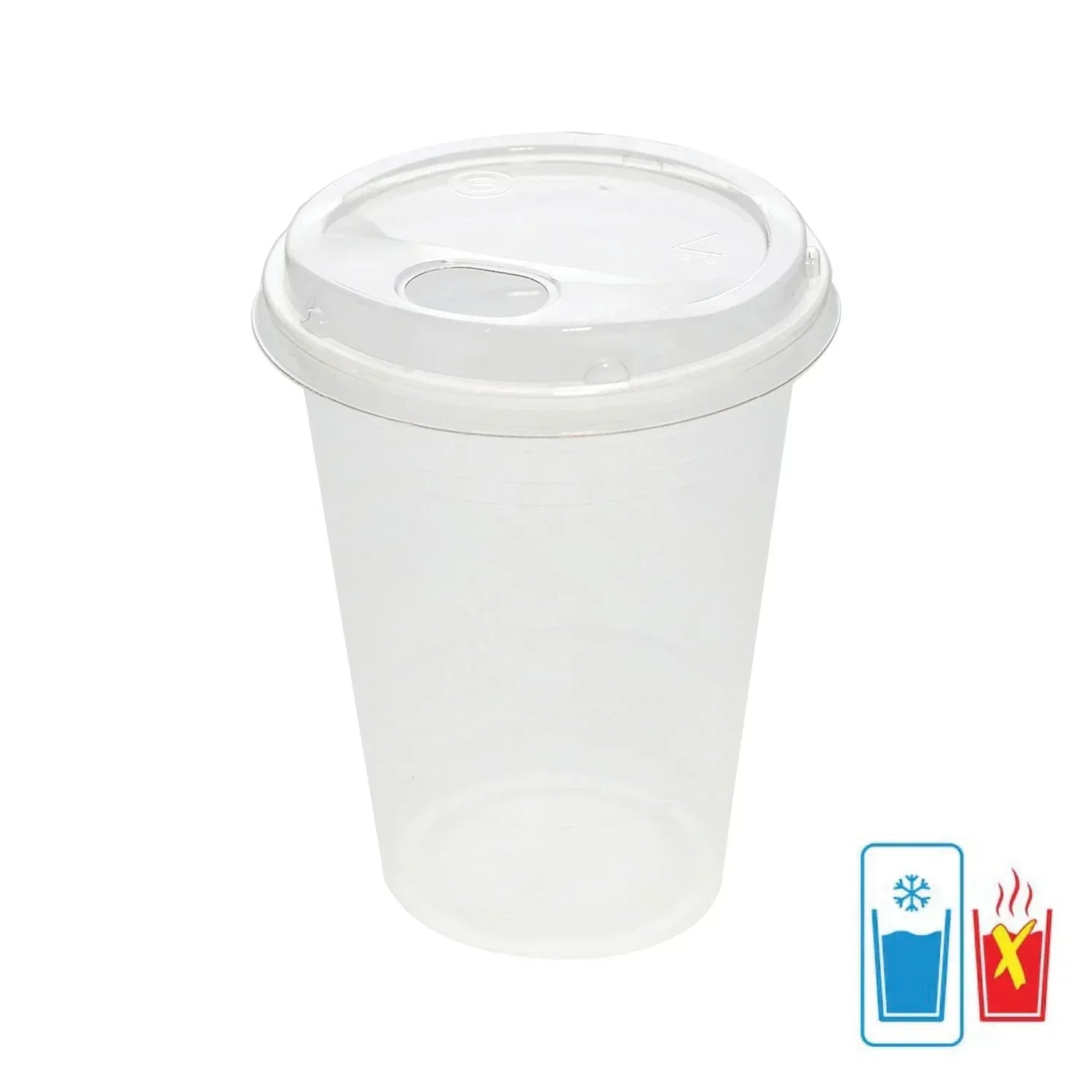 Great Value Disposable Plastic Cups and Lids, Clear, 16 oz, 25 Count, (Cup and Lid Combo)