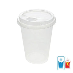 Great Value Disposable Plastic Cups and Lids, Clear, 16 oz, 25 Count, (Cup and Lid Combo)
