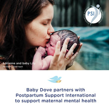 Baby Dove partnership banner with PSI logo and postpartum support message