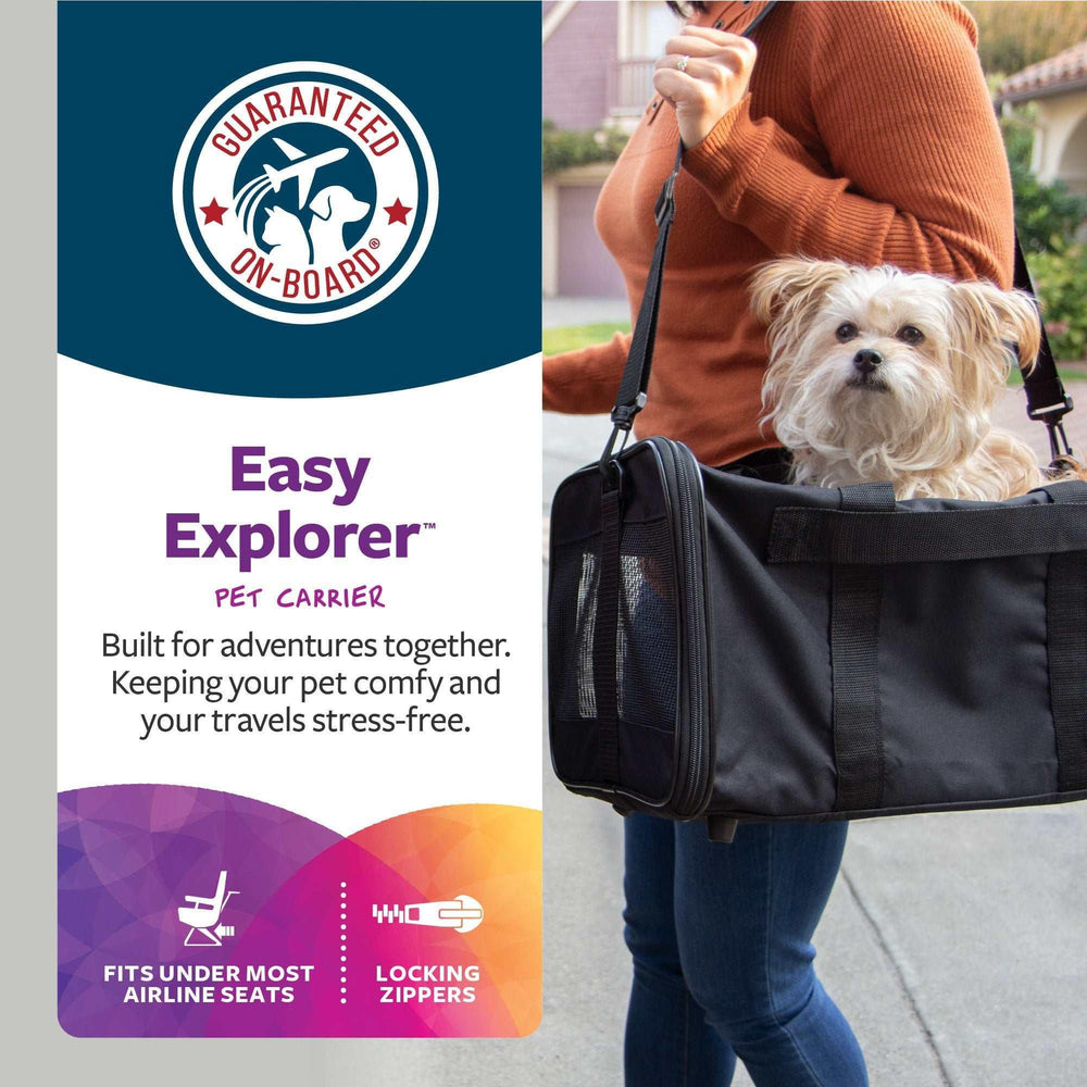 TrustyPup Easy Explorer Medium Guaranteed On-Board Travel Pet Carrier, Black, 16 lb Limit - USA MEGA SHOP