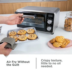 Black+Decker Crisp â€˜N Bake PRO Stainless Steel 4-Slice Air Fryer Toaster Oven - USA MEGA SHOP
