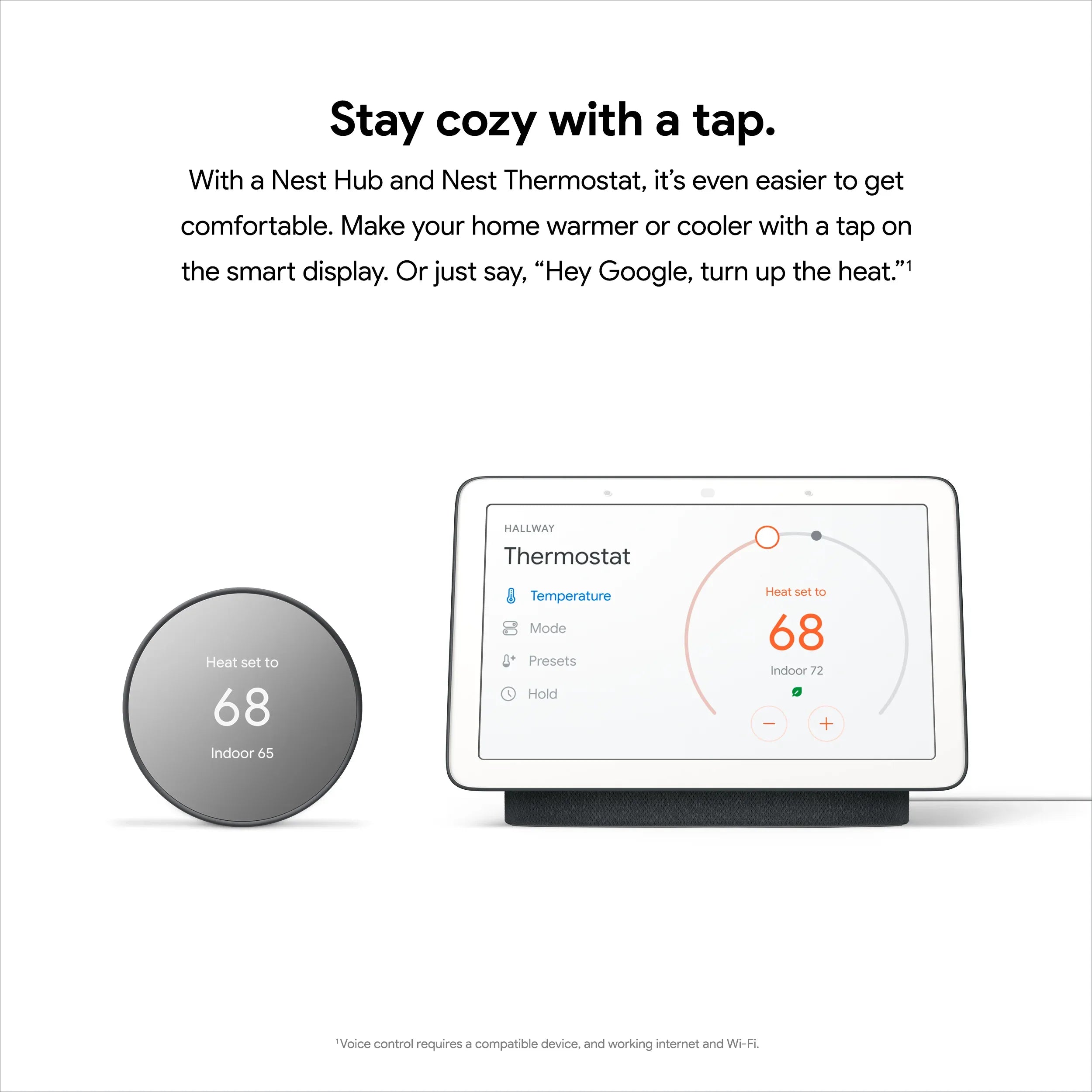 Google Nest Thermostat - Programmable Smart Thermostat for Home - Charcoal