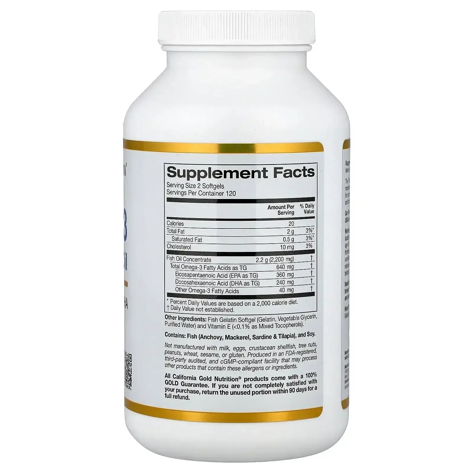 California Gold Nutrition, Omega-3, Premium Fish Oil, 240 Fish Gelatin Softgels