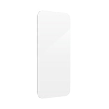 Clear glass screen protector sheet, tall rounded rectangle with reflection