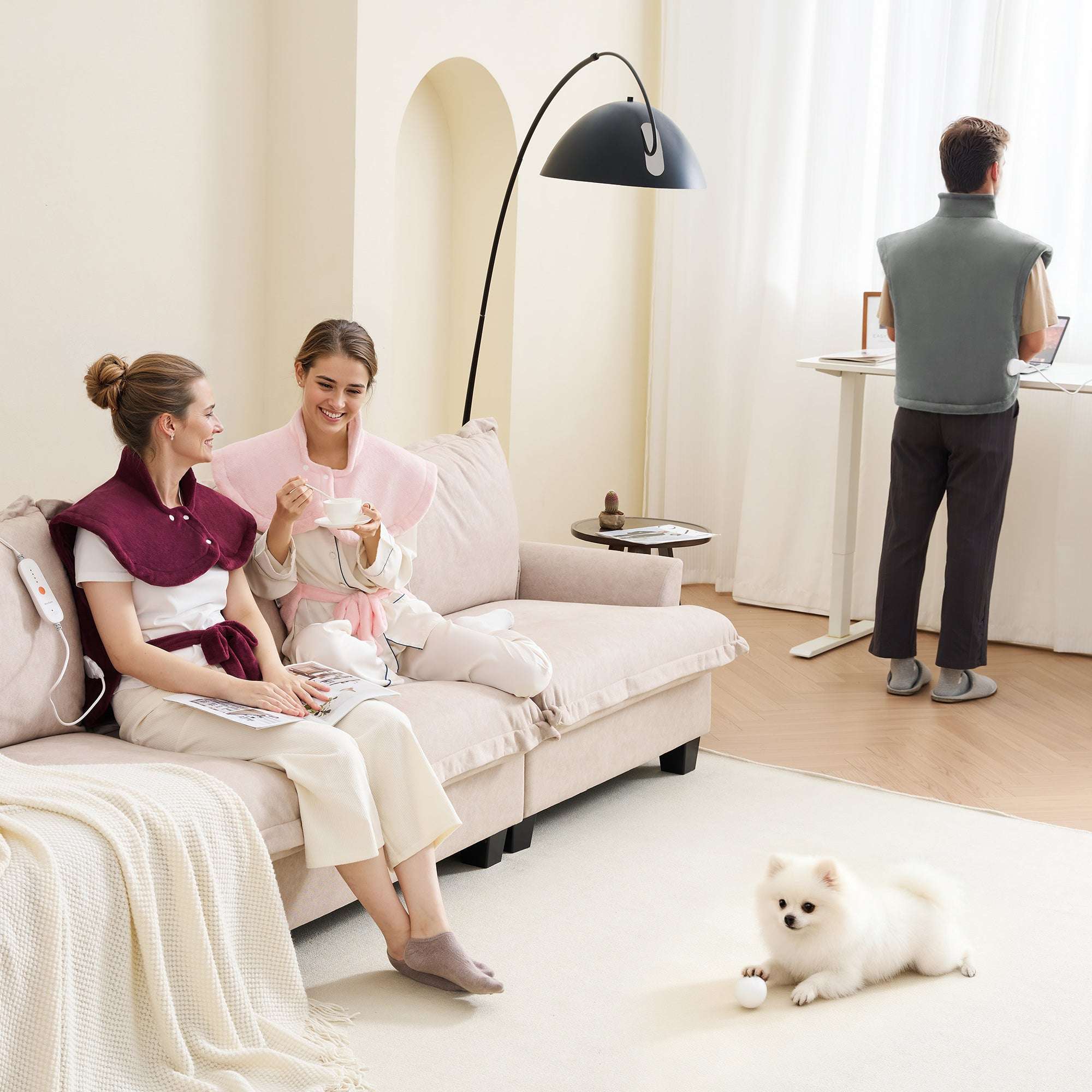 MaxKare Large Heating Pad with 4 Heat Settings & Auto Shut-off for Full Body Stress Relief, 24"x33"- Gray