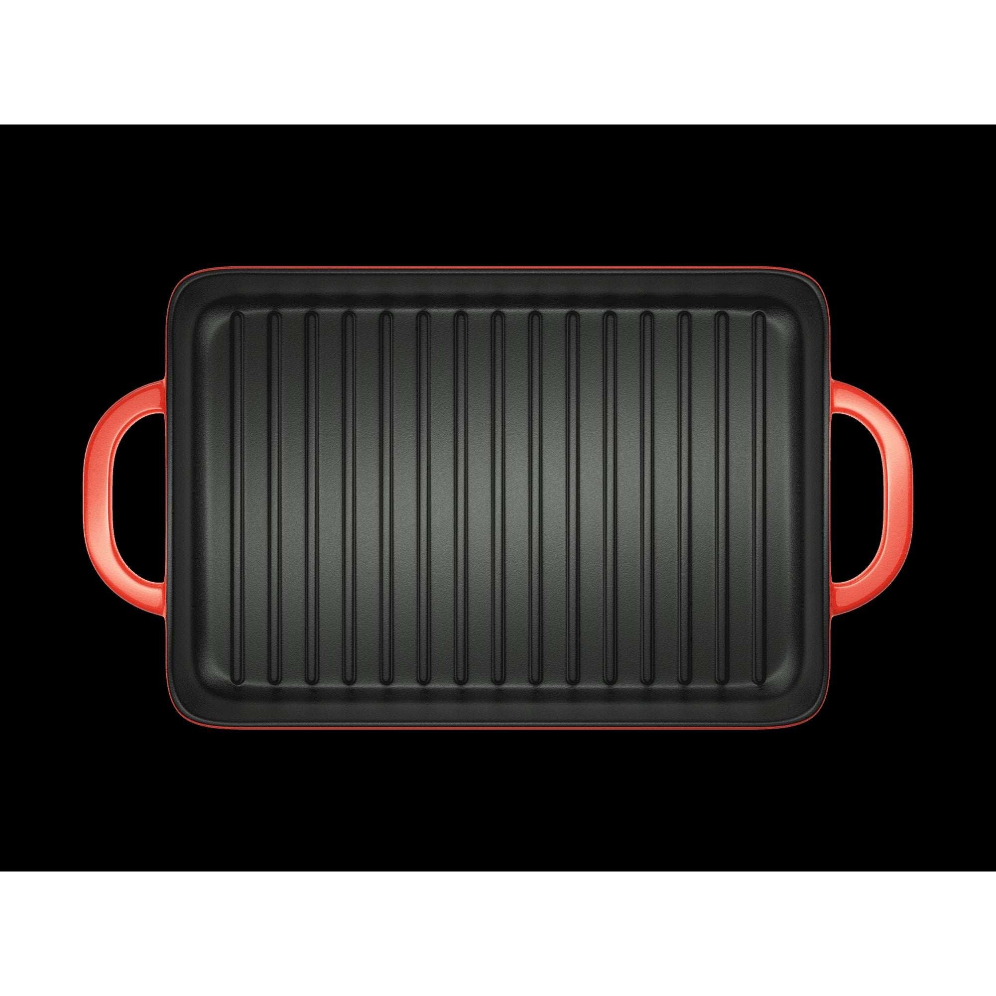 Lodge Cast Iron Enameled Cast Iron Grill Pan, Red