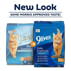 9Lives Daily Essentials Dry Cat Food with Chicken, Beef & Salmon Flavors, 3.15 lb. Bag