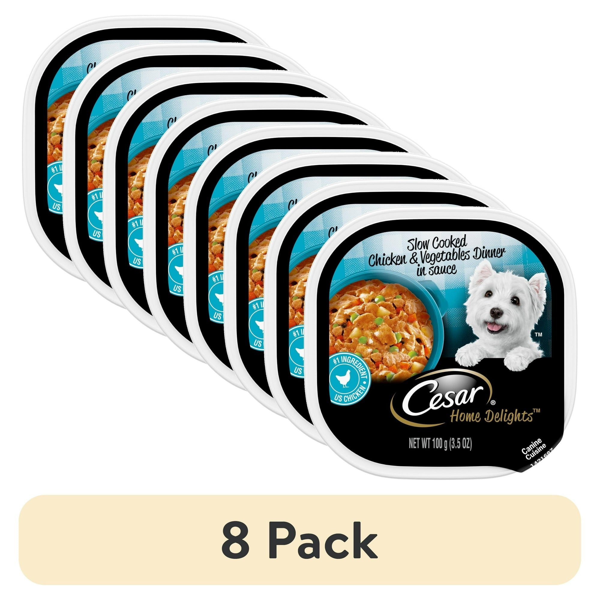 Cesar Home Delights Slow Cooked Chicken And Vegetables Wet Dog Food, 3.5 Oz Tray