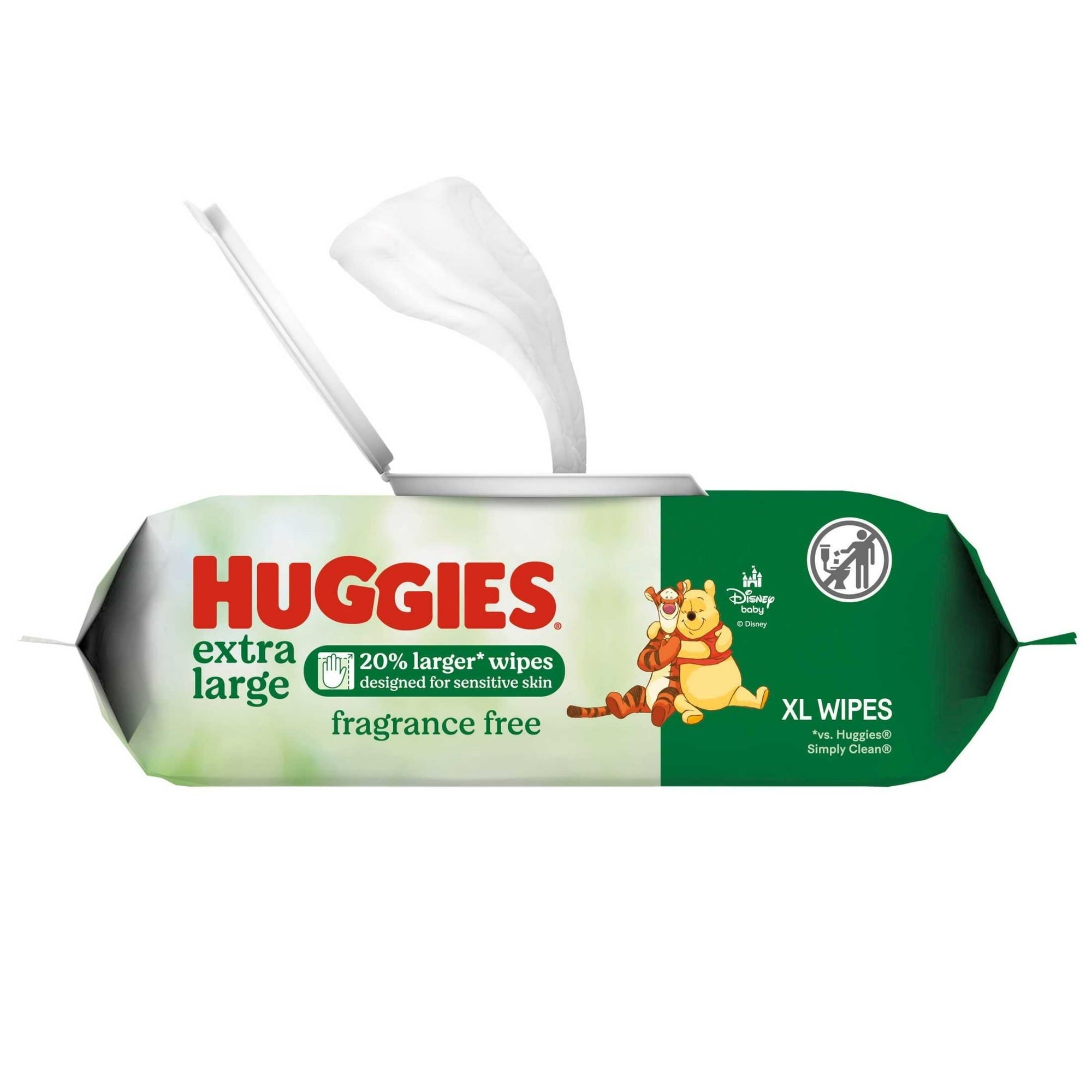 (8 pack) Huggies Extra Large Baby Wipes, Unscented, 1 Flip-Top Pack (42 Wipes Total) (Select for More)