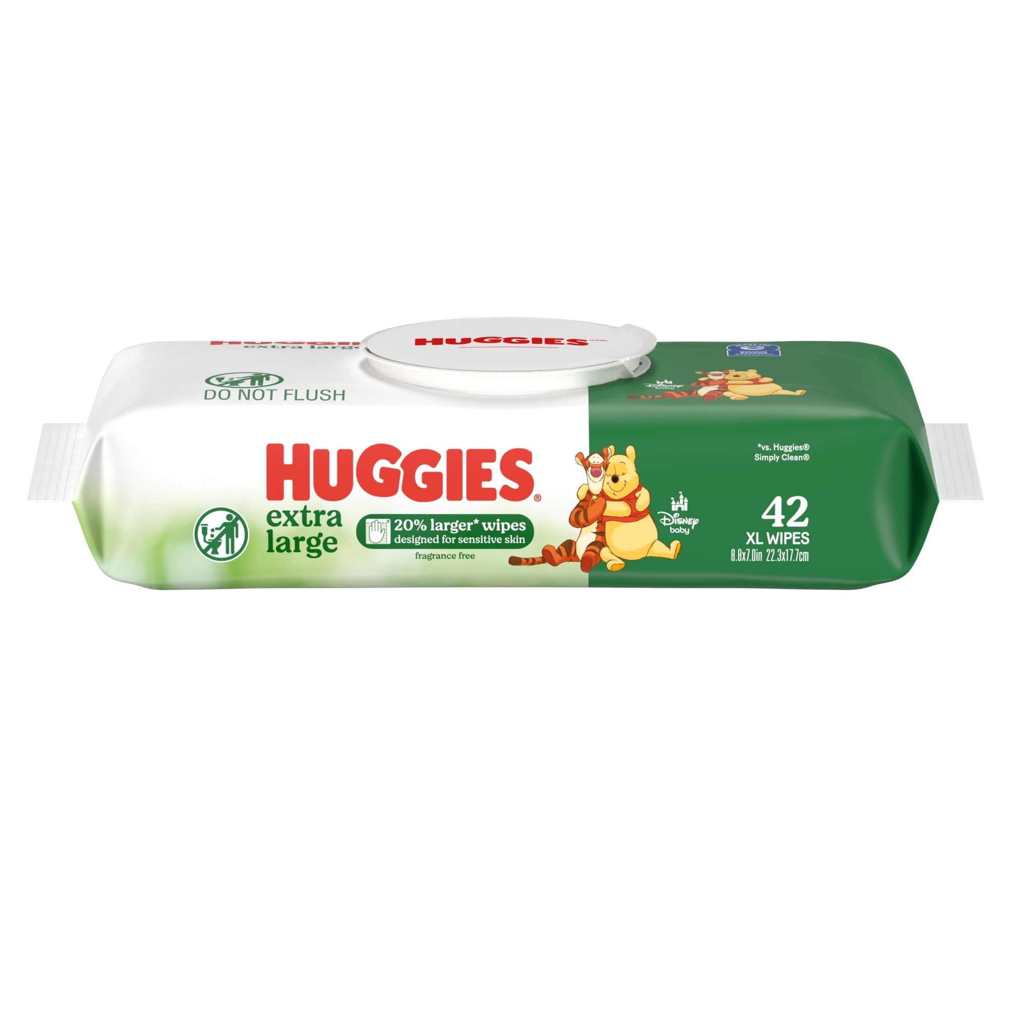 (8 pack) Huggies Extra Large Baby Wipes, Unscented, 1 Flip-Top Pack (42 Wipes Total) (Select for More)