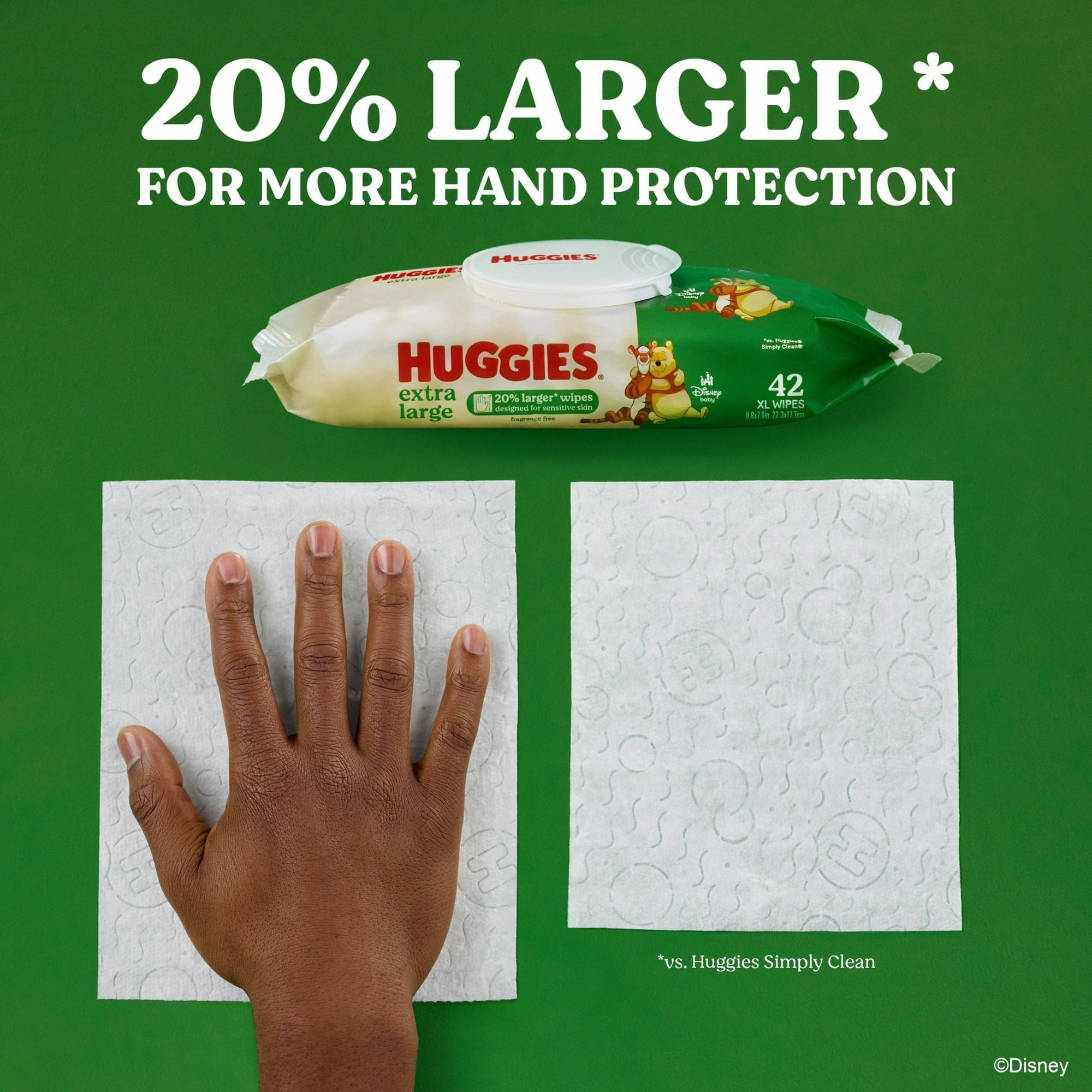 (8 pack) Huggies Extra Large Baby Wipes, Unscented, 1 Flip-Top Pack (42 Wipes Total) (Select for More)