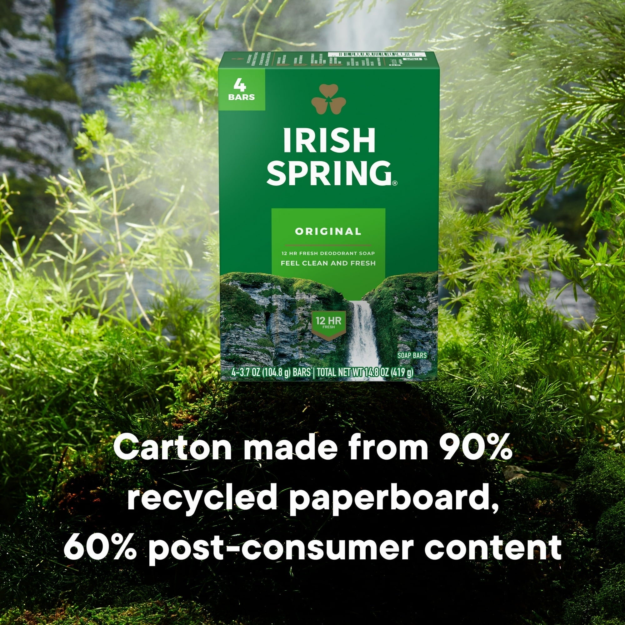 (8 pack) Irish Spring Original Deodorant Bar Soap for Men, With Flaxseed Oil, 3.7 oz Bar (4 Pack)