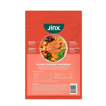 Grain-free dog food bag back panel with nutrition information and barcode