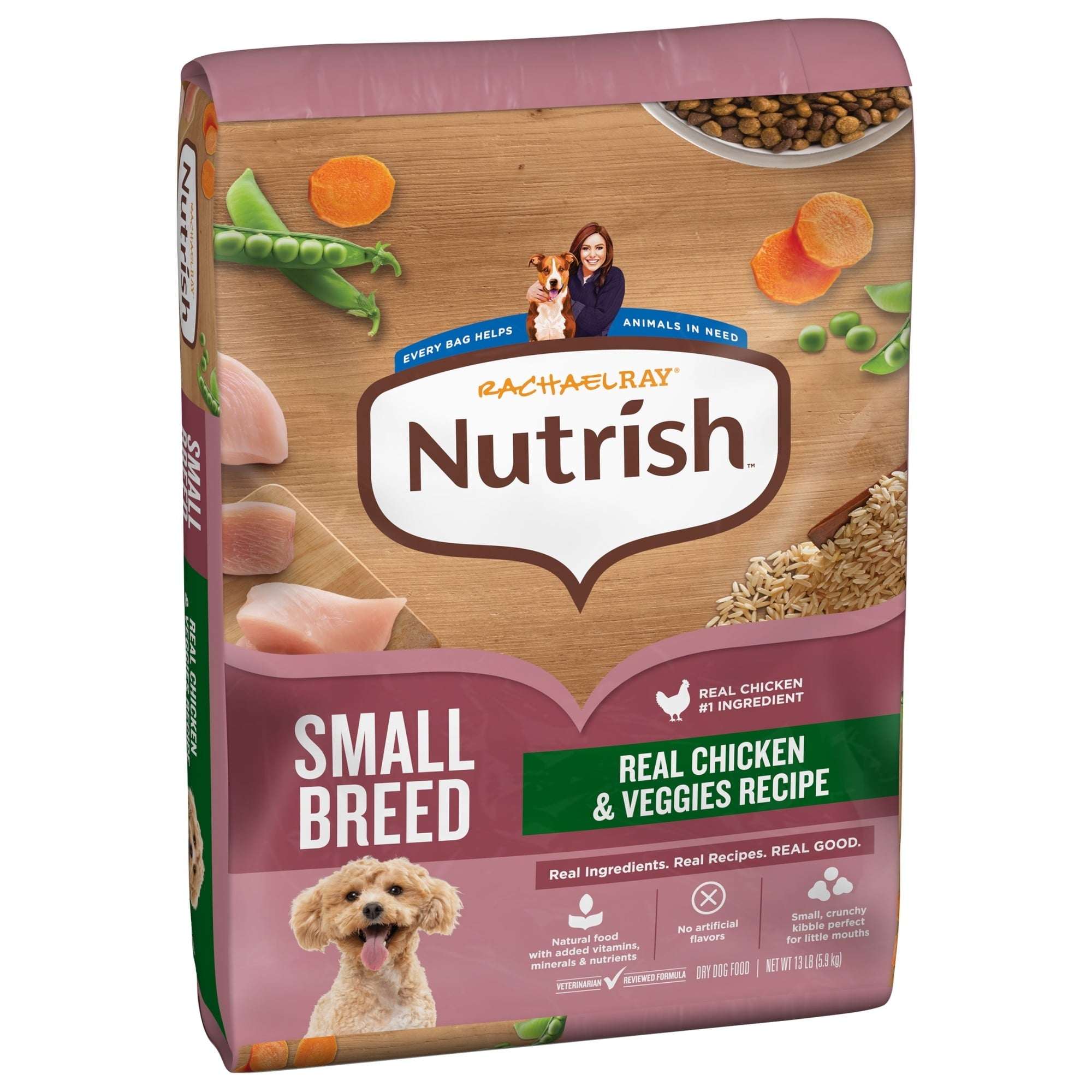 Rachael Ray Nutrish Dry Dog Food Small Breed Real Chicken & Veggies Recipe, 5lb.