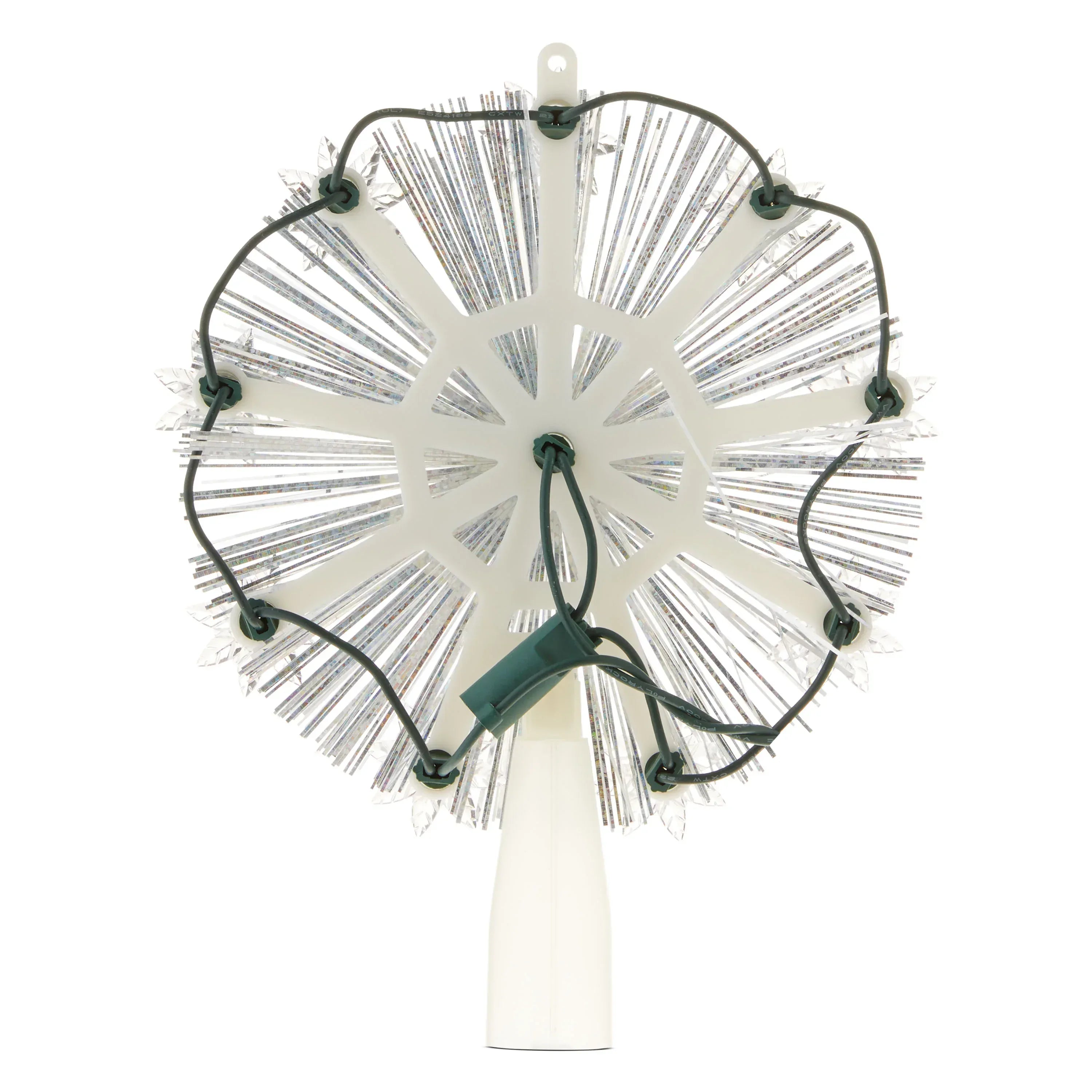 9-Point White Tinsel Star LED Christmas Tree Topper, 7", by Holiday Time