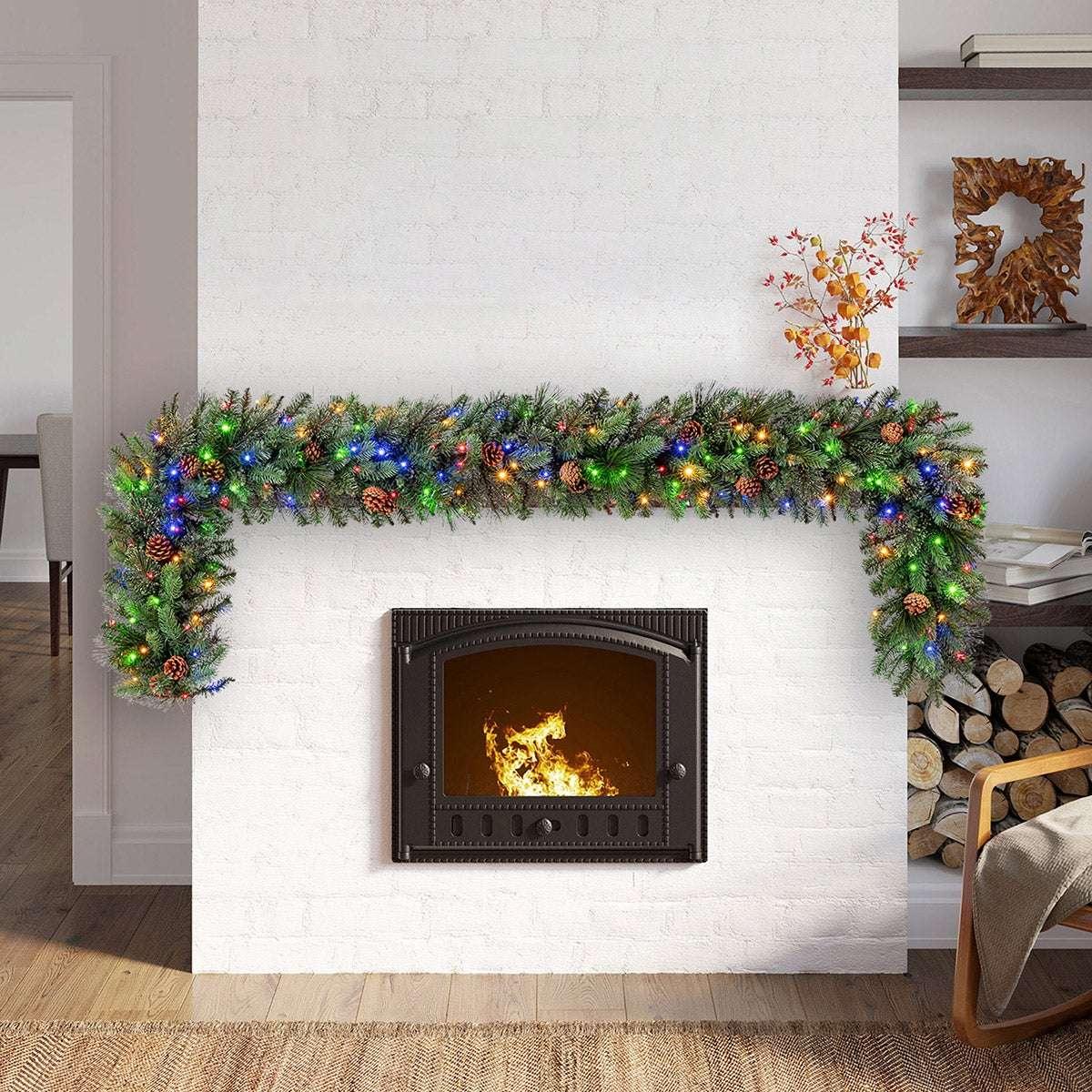 9‚Äô Pre-lit LED With Twinkle Artificial Greenery Garland - USA MEGA SHOP