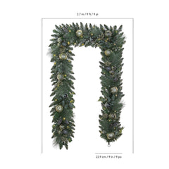9' Pre-lit LED with Twinkle Artificial Decorated Garland, Metallic