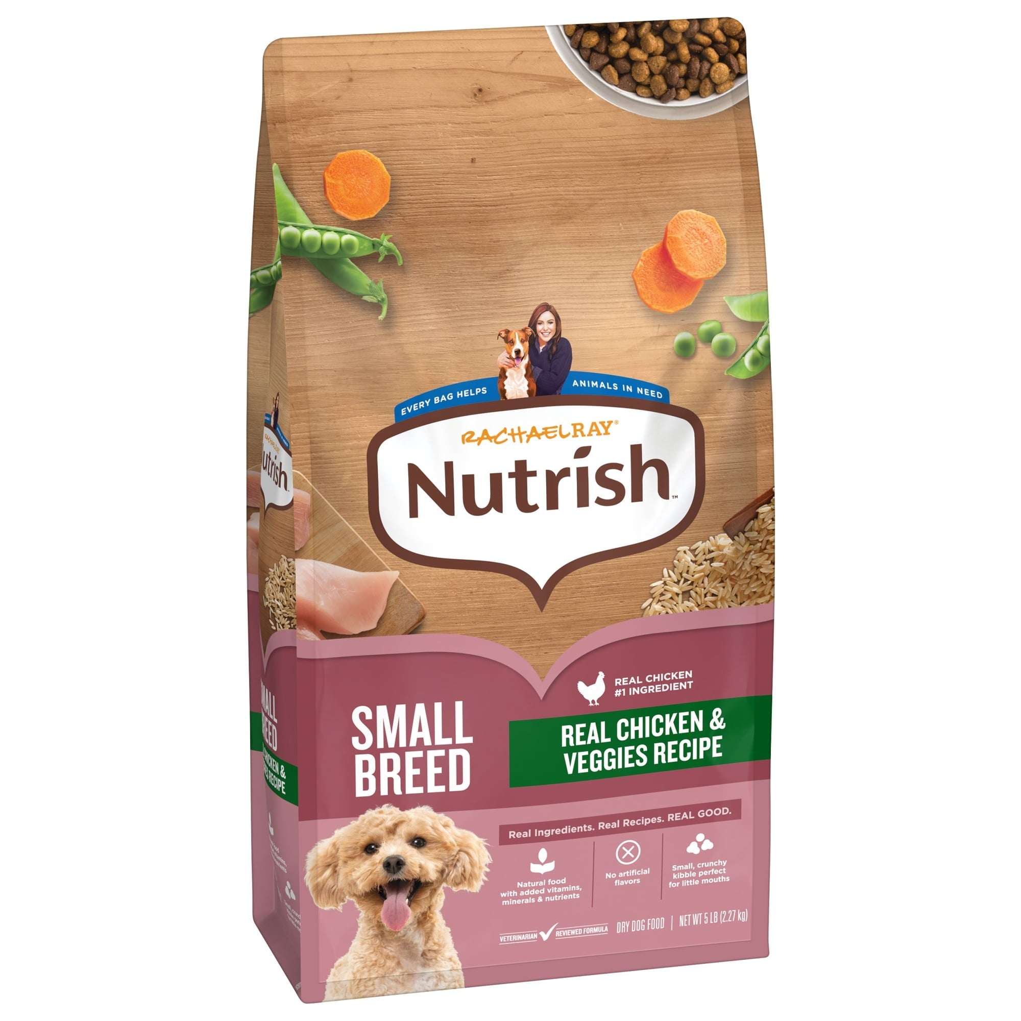 Rachael Ray Nutrish Dry Dog Food Small Breed Real Chicken & Veggies Recipe, 5lb.