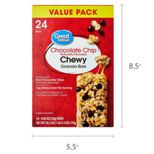 Chocolate chip chewy granola bar value pack carton, size 5.5 in x 8.5 in