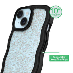 onn Wavy Grip Phone Case for iPhone 17e / iPhone 16e / iPhone 15 / iPhone 14 / iPhone 13 - Black/Gold Glitter
