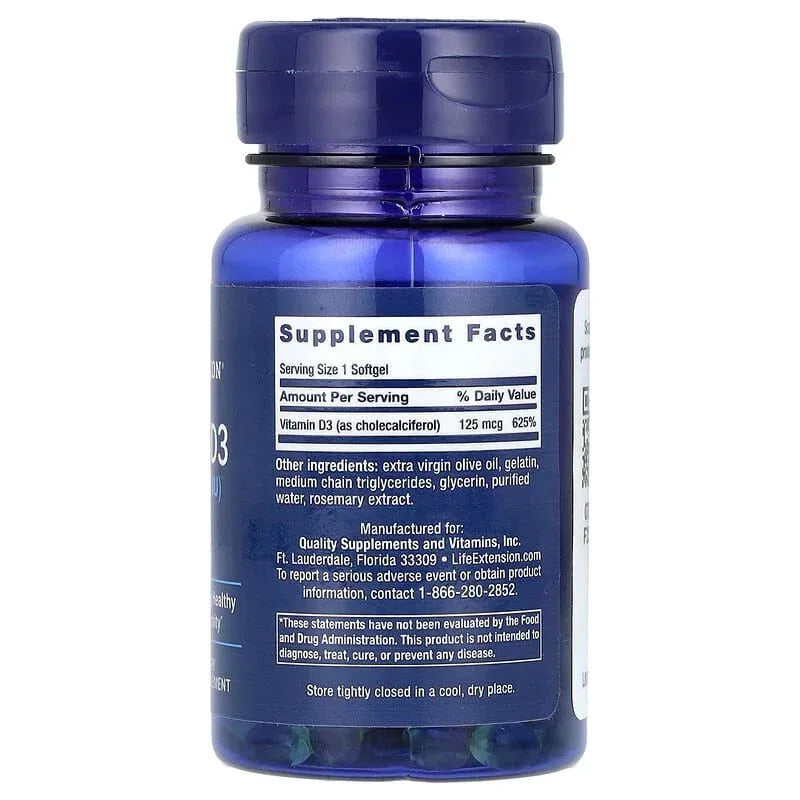Life Extension, Vitamin D3, Softgels - USA MEGA SHOP