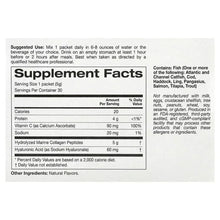 Collagen supplement back label with Supplement Facts and serving size details