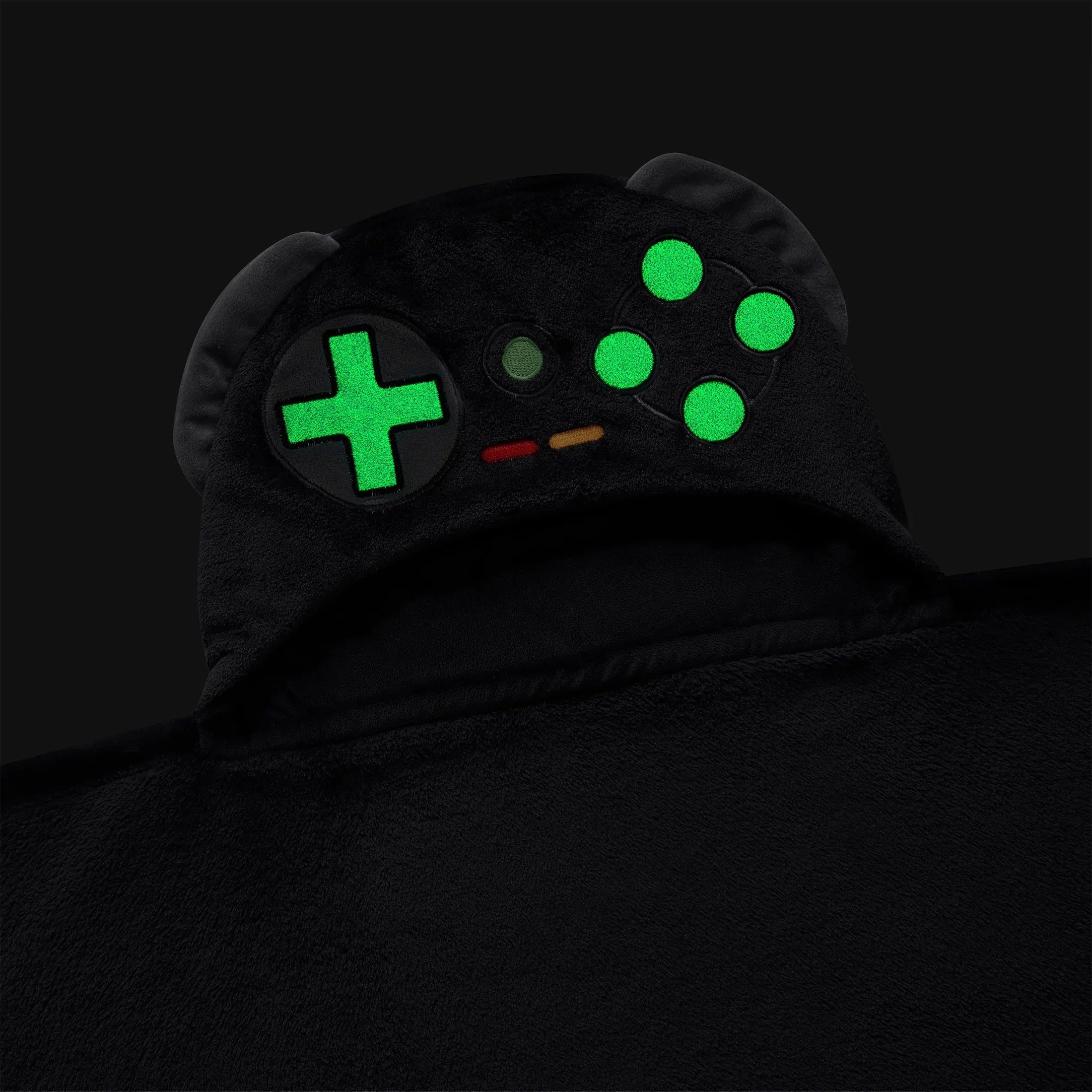 Your Zone Kids Black Gamer Glow in the Dark Hooded Throw, 40" x 50"