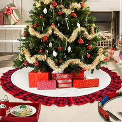 HadinEEon Christmas Tree Skirt, 48 inch, Indoor Christmas Tree Mat for Xmas Decoration (Red & White) - USA MEGA SHOP