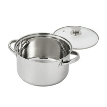 Stainless steel stock pot with lid and side handles