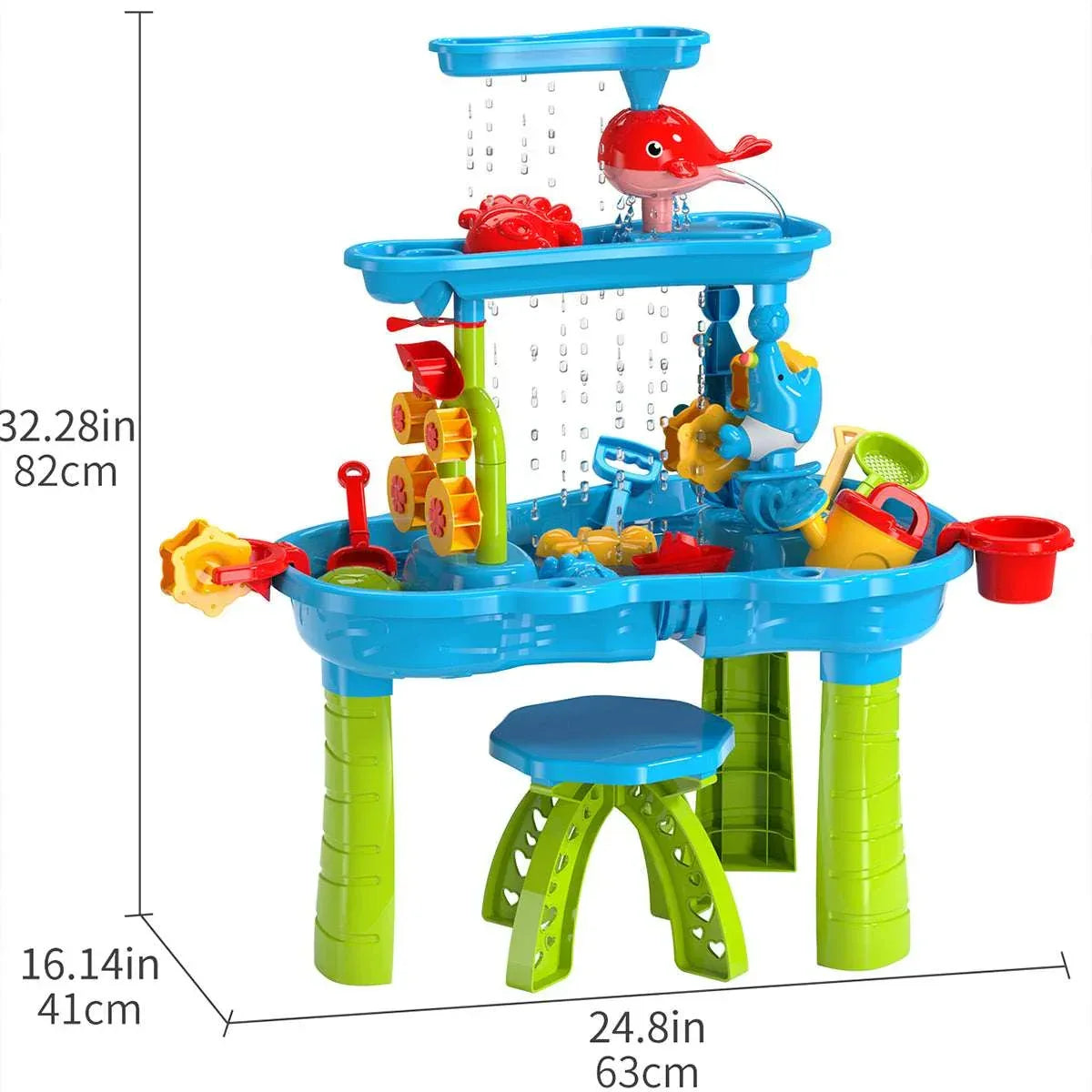 Dinosaur Planet Kids Sand Water Table for Toddlers, 3-Tier Sand and Water Play Table Toys for Toddlers Kids, Activity Sensory Tables Outside Beach Toys for Toddler Boys Girls Age 1-3 3-5Gift - USA MEGA SHOP