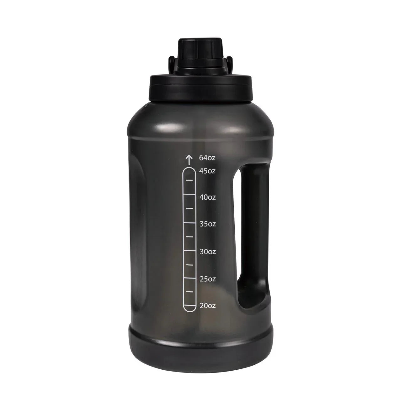Mainstays 64 Fluid Ounces Water Bottle, Translucent Black, with Straw/ Chug 2 in 1 Lid, Light Weight, Reusable, Plastic - USA MEGA SHOP