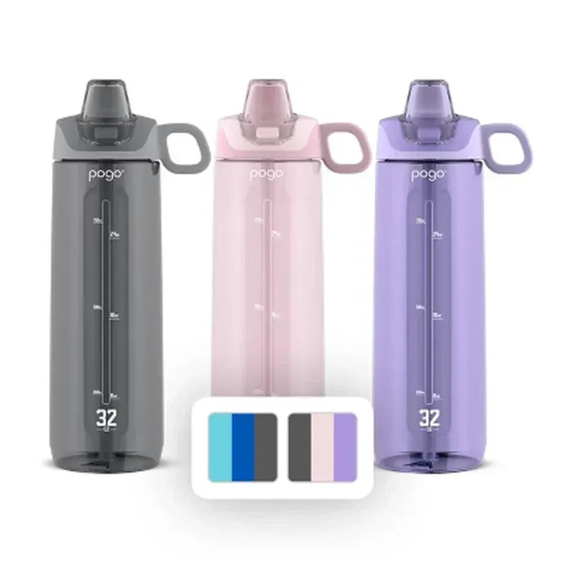 Pogo 32-Oz Tritan Water Bottles, Assorted Colors (3 Pk.)