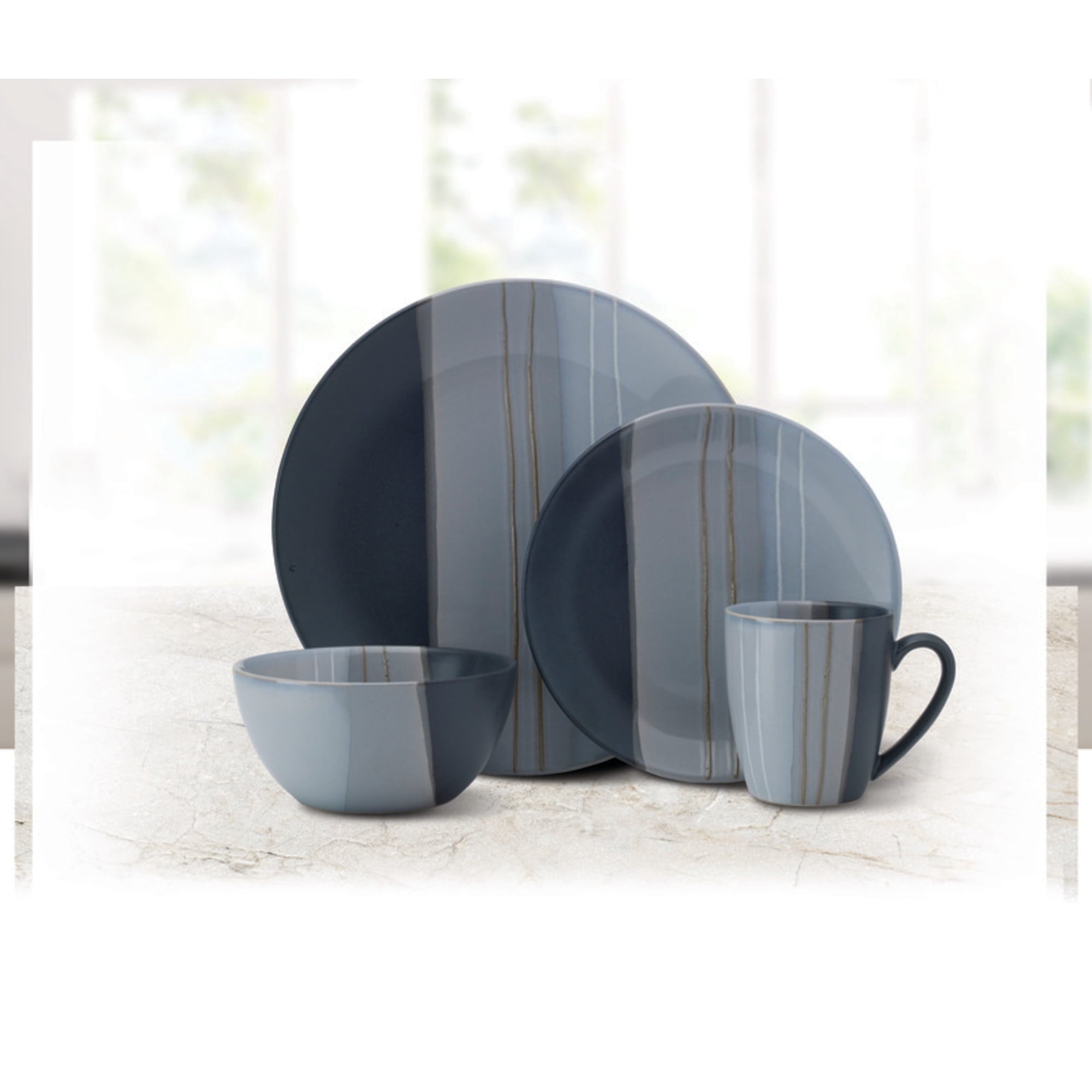 Pfaltzgraff® Parker Gray Stoneware 16-Piece Dinnerware Set