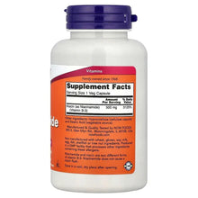 Niacinamide supplement bottle back label with Supplement Facts and 100 veg capsules info