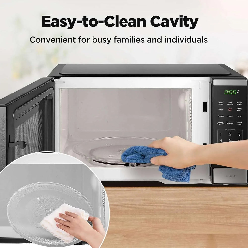 BLACK+DECKER 0.9 Cu Ft Microwave Oven Countertop , 6 Auto Menus, 10 Power Levels, Digital Panel, 900W - USA MEGA SHOP