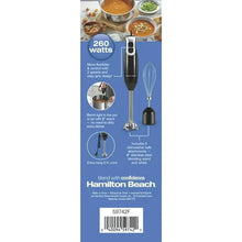 Black immersion hand blender kit with blending wand and whisk attachments