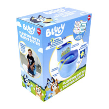 Bluey playtime potty trainer system retail box with character graphics