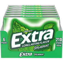 Six-pack display of Extra Spearmint sugar-free gum, with six 35-stick packs