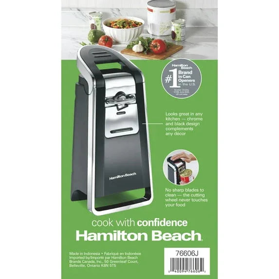 Hamilton Beach Smooth Edge Automatic Electric Can Opener, Black & Stainless - USA MEGA SHOP