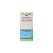 Pure vanilla extract carton back panel with instructions and ingredients