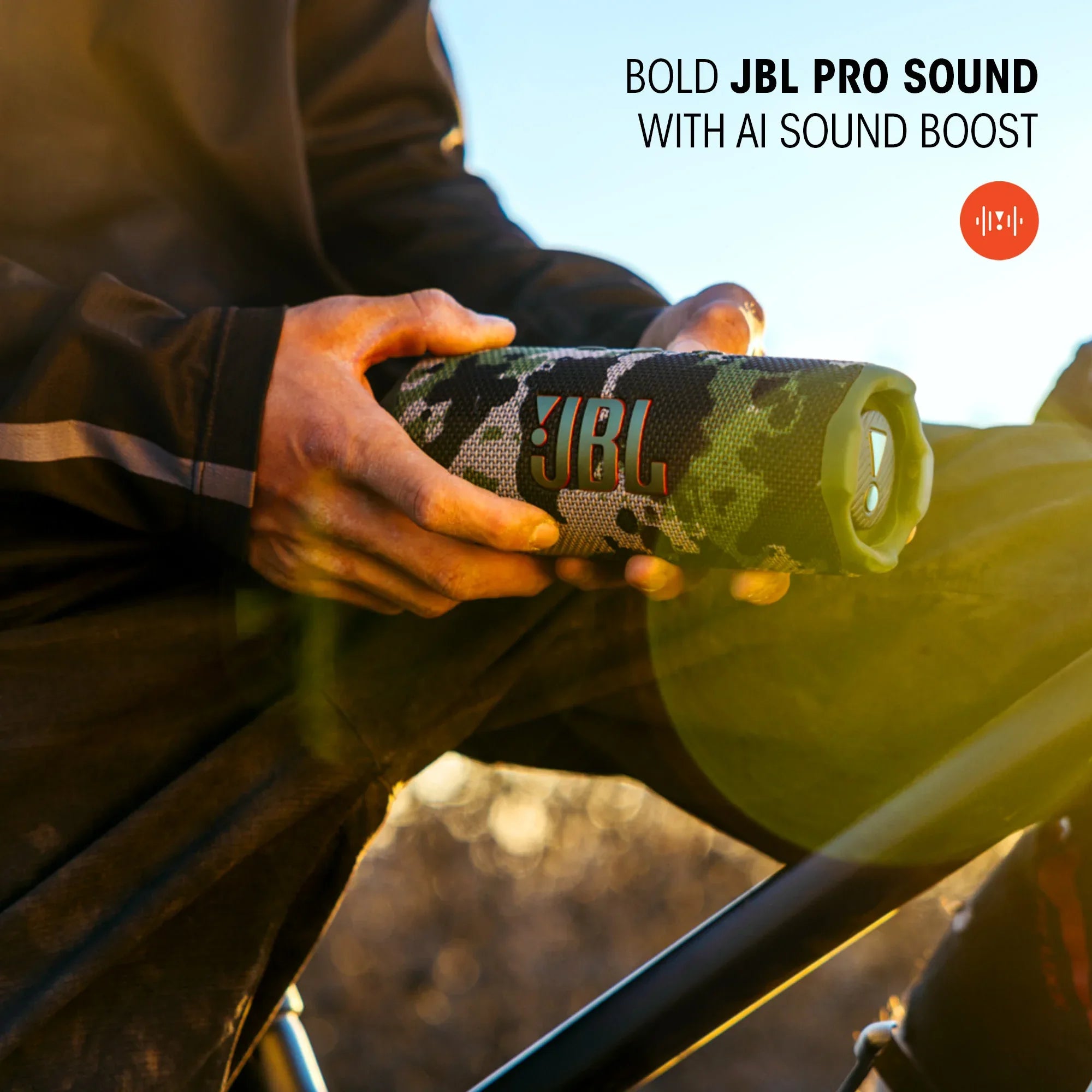 JBL Flip 7 - Portable waterproof and drop-proof speaker, Bold JBL Pro Sound with AI Sound Boost, 16Hrs of Playtime, and PushLock system with interchangeable accessories (Black)