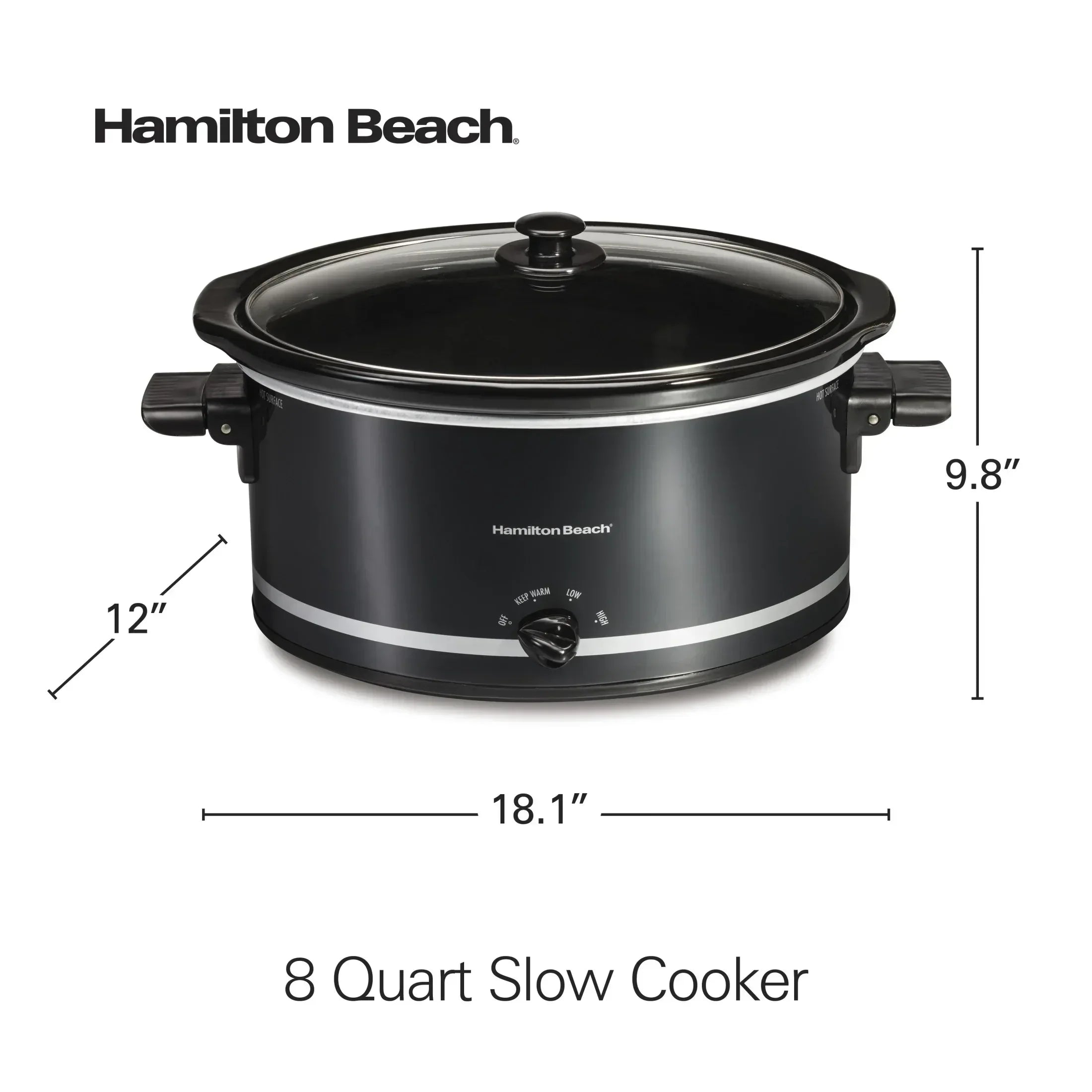 Hamilton Beach 8 Qt Slow Cooker, Stoneware Crock with Removable Pot - USA MEGA SHOP