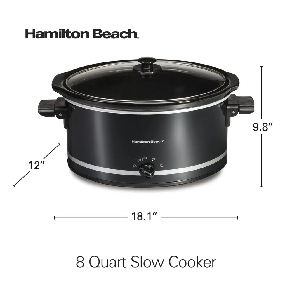 Hamilton Beach 8 Qt Slow Cooker, Stoneware Crock with Removable Pot - USA MEGA SHOP