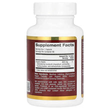 Reishi supplement bottle back label with Supplement Facts panel and serving size details