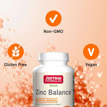 Vegan zinc supplement bottle with orange check icons for non-GMO, gluten-free, vegan