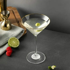 Thyme & Table 7 fl oz Martini Glass with Gold Rim